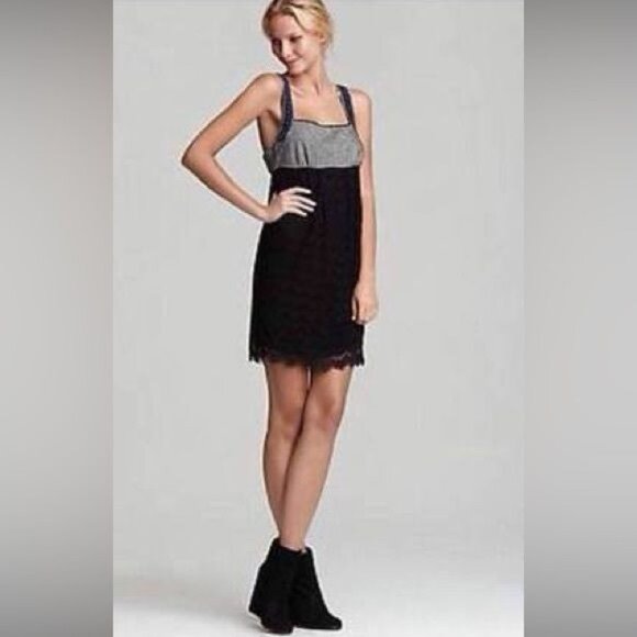 Free People Dresses & Skirts - NWT Free People Tweed & Lace Mini Dress